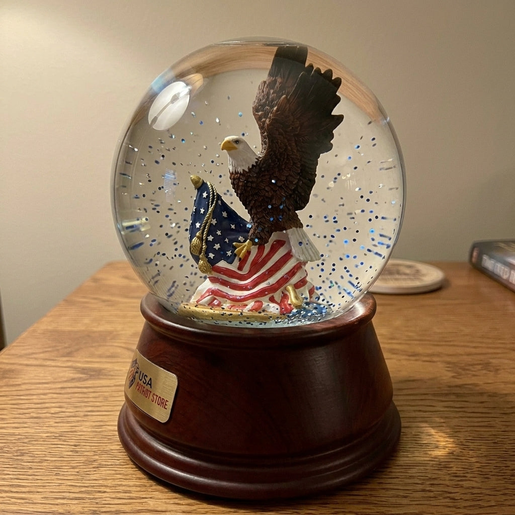 American Eagle Musical Water Globe