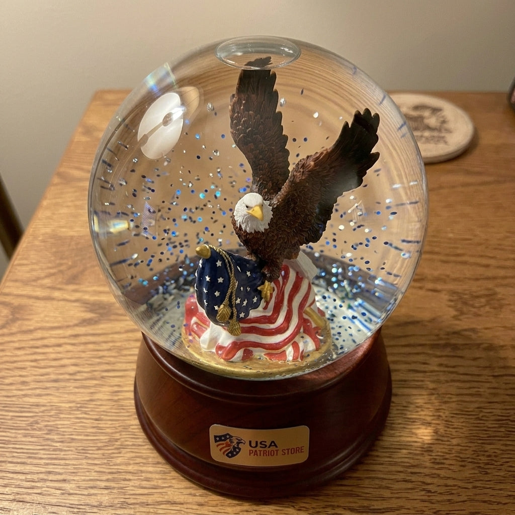 American Eagle Musical Water Globe