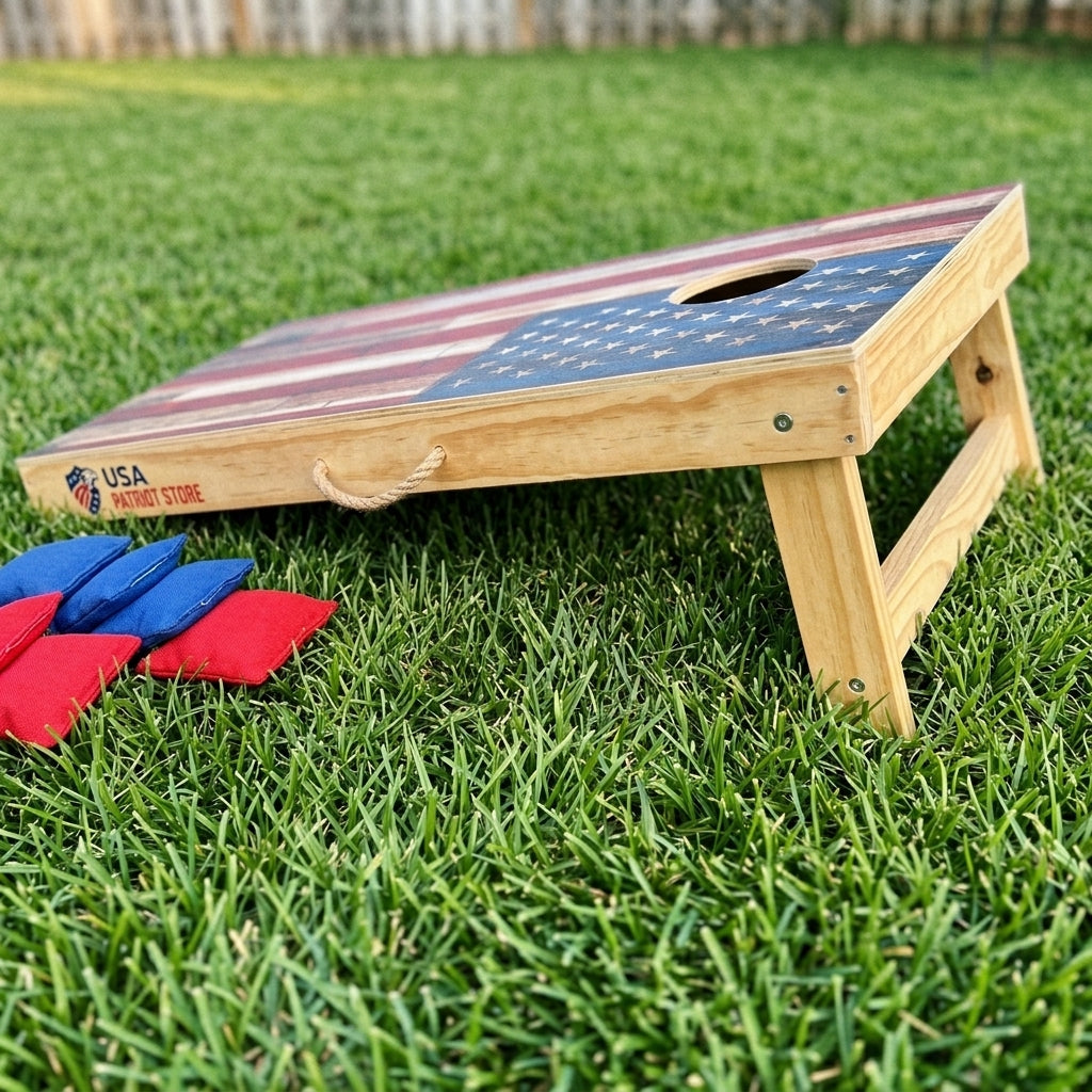 American Flag Solid Cornhole Boards 4’ x 2’