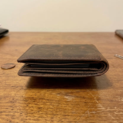 Brown Crazy Horse Leather American Flag Wallet