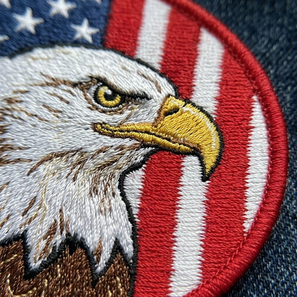 Embroidered Bald Eagle Iron-On Patch for Jackets