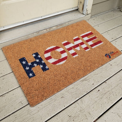 Home American Flag Patriotic Coir Doormat