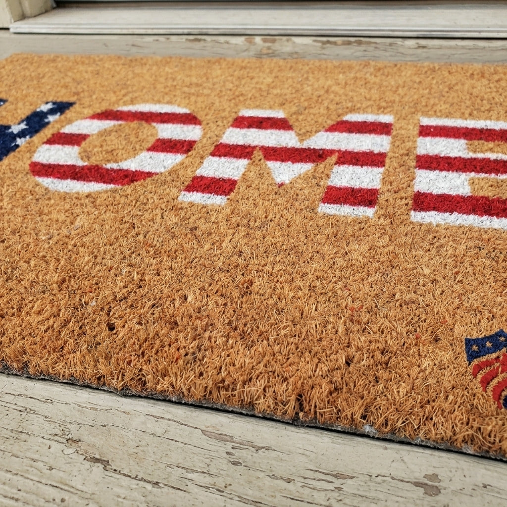 Home American Flag Patriotic Coir Doormat