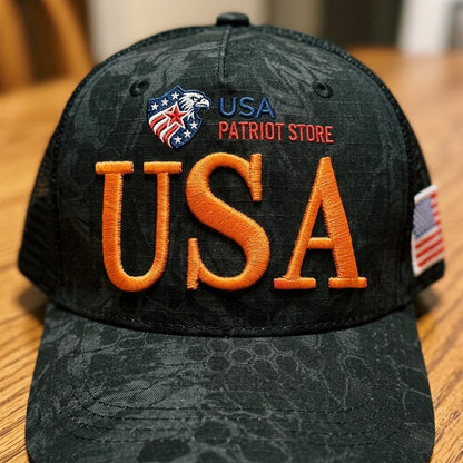 Mens American Flag Trucker Hat