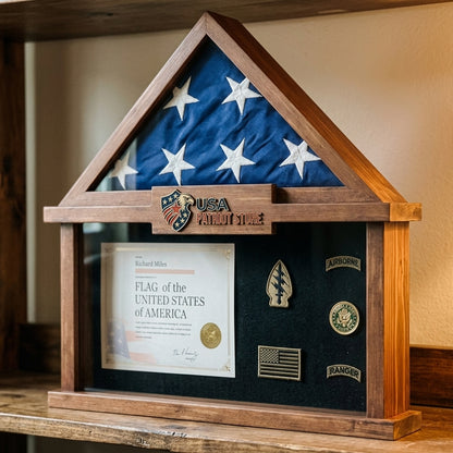 Solid Pine Wood Flag Shadow Box