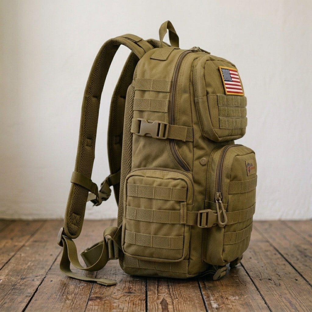 Tactical Daypack with Molle Webbing USA Patch