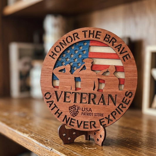 Wooden Wall Plaque Military Patriotic Sign
