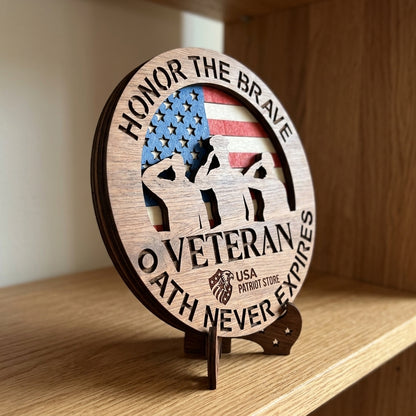 Wooden Wall Plaque Military Patriotic Sign