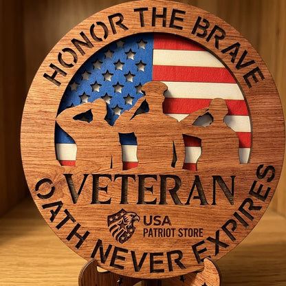 Wooden Wall Plaque Military Patriotic Sign