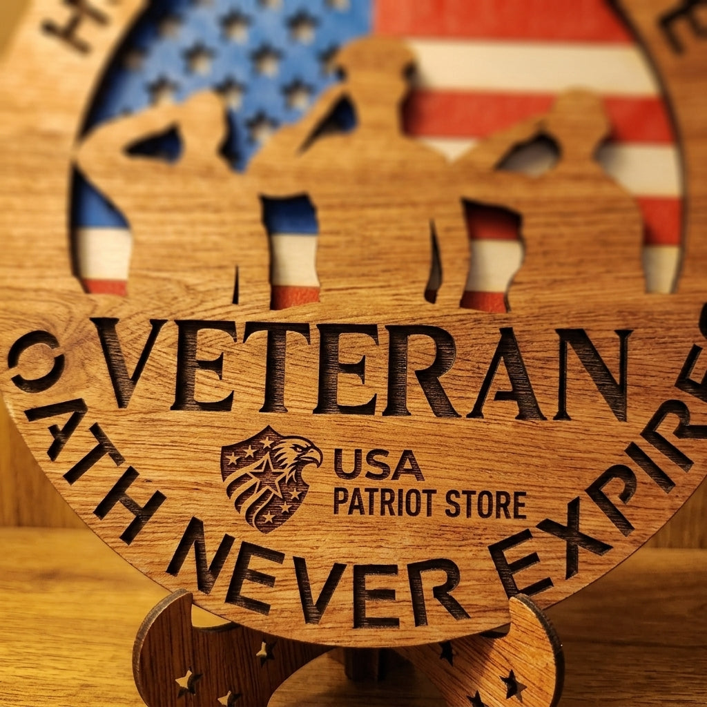 Wooden Wall Plaque Military Patriotic Sign