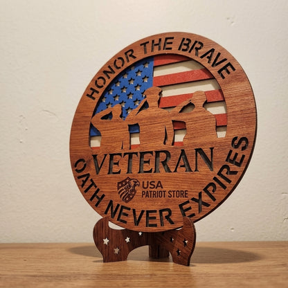 Wooden Wall Plaque Military Patriotic Sign