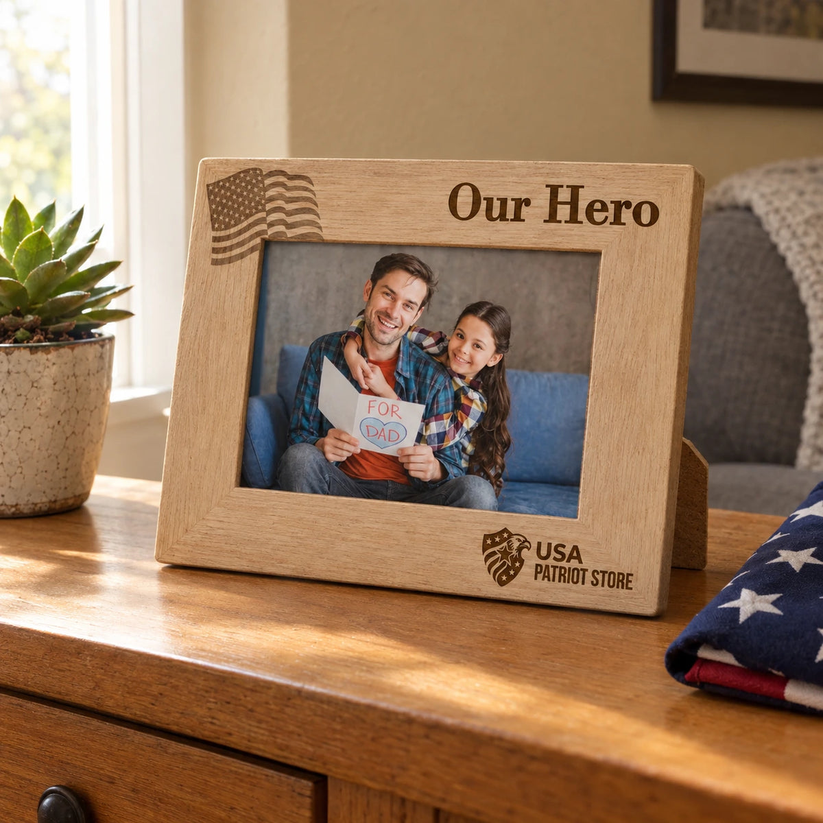 Rustic Wooden Military Picture Frame