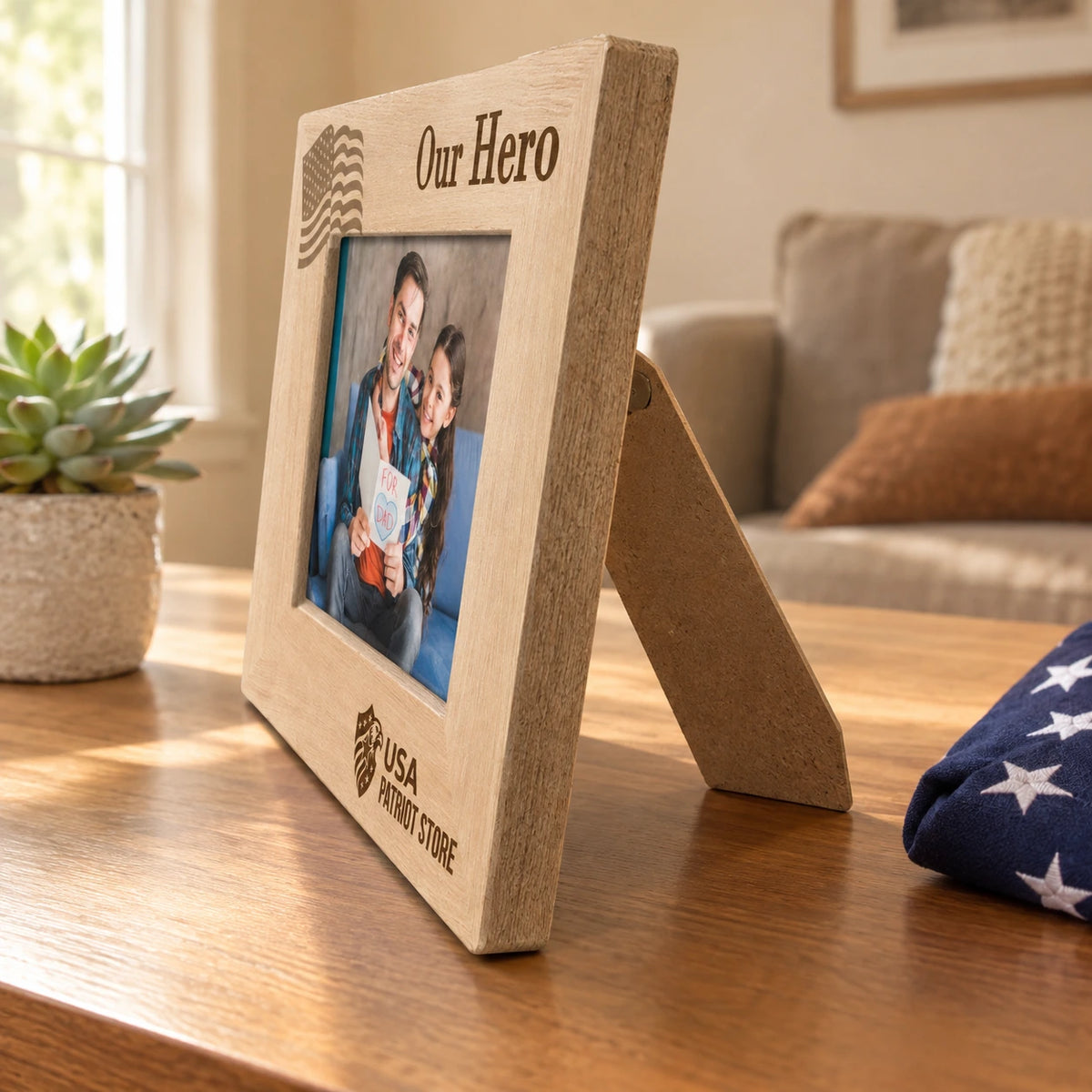 Rustic Wooden Military Picture Frame