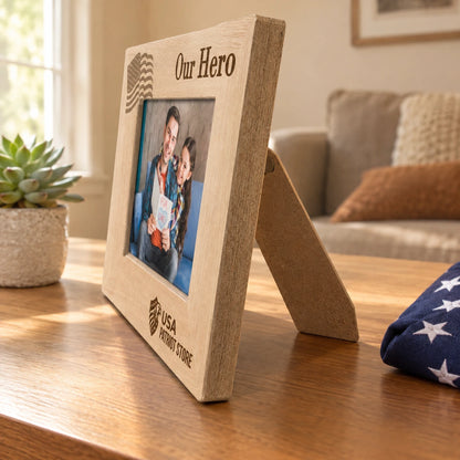 Rustic Wooden Military Picture Frame